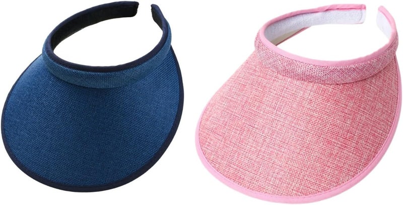 jecvxor Cloth Covered Slip-On Visor for Women, Adjustable Cap Sports Sun Visors for Men - Image 1